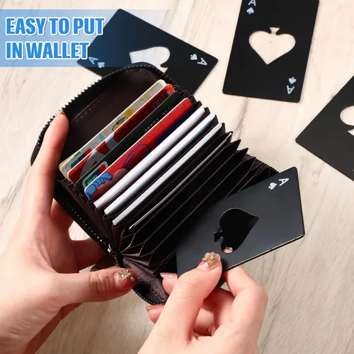 Miniatura 3 de Raiten 60 unidades de abrebotellas de tarjetas de crédito, abrebotellas de tarjetas de póquer, abrebotellas de acero inoxidable, abrelatas de vino
