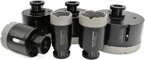 Miniatura 13 de SHDIATOOL Juego de 6 brocas de diamante para azulejos de porcelana, ladrillo de mármol de granito con diámetro de rosca de 5/8 pulgadas y 11
