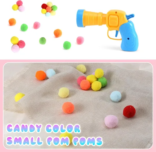 Miniatura 6 de Lanzador de Juguete de Pelota para Gatos de 21 Piezas - Incluye 20 Pelotas de Felpa Coloridas para Gatos y Emocionante Conjunto de Lanzador
