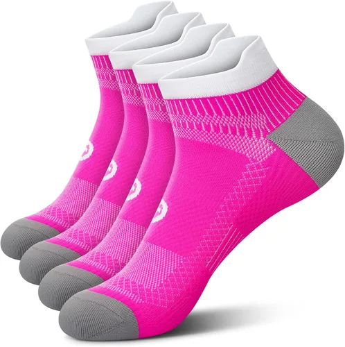 Miniatura 13 de Calcetines de compresión al tobillo PAPLUS para hombres y mujeres 2/4/6 pares, calcetín de compresión de corte bajo para correr con soporte