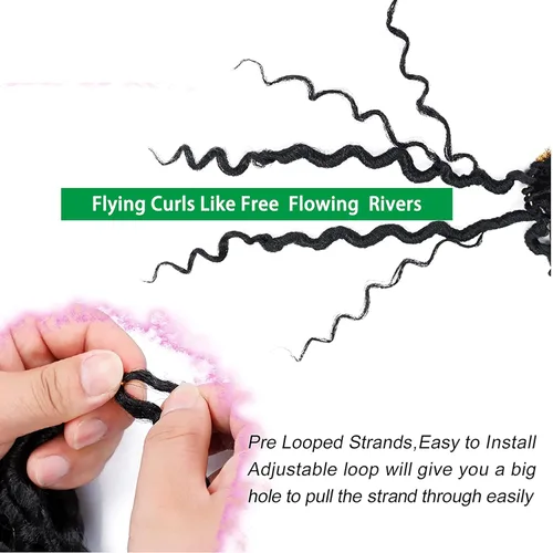 Miniatura 5 de Rastas sintéticas de cabello de ganchillo de 10 pulgadas, cabello de ganchillo Ombre Goddess Locs para mujer, trenzas de ganchillo suaves y rizadas