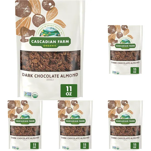 Miniatura 13 de Cascadian Farm Granola orgánica, cereal de almendras de chocolate oscuro, bolsa resellable, 11 onzas