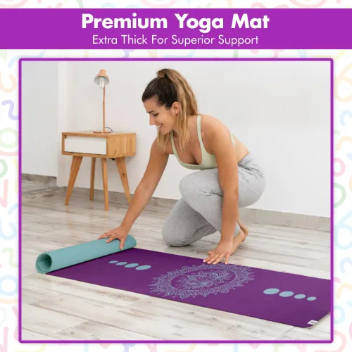 Miniatura 5 de Tapete de yoga – Esterilla de yoga reversible de 0.236 in con impresión premium, extra gruesa y grande, antideslizante, para todo tipo de yoga