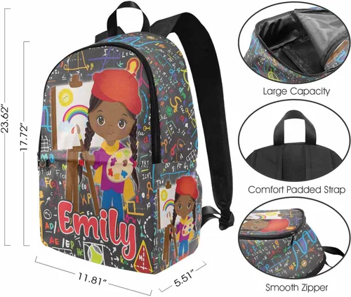 Miniatura 5 de Texto personalizado Elefante desgaste gafas mochila mochila mochila casual Daypack bolsa para mamá niñas, color86-4, Mochilas Daypack