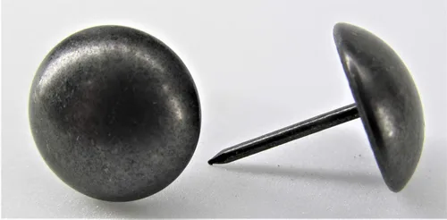 Tachuelas de tapicería de alta calidad, ribete decorativo de cabeza de clavo para muebles, 5/8 pulgadas de diámetro, 100 clavos (perla negra)