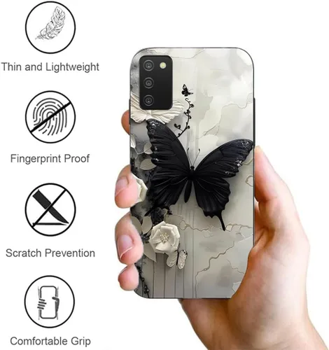 Miniatura 2 de Paquete de 2 fundas para Samsung Galaxy A03S a prueba de golpes, diseño delgado, antideslizante, funda para Galaxy A03S (negro)