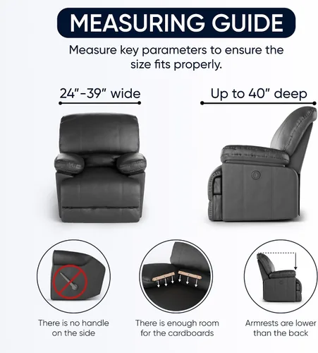 Miniatura 3 de PAULATO BY GA.I.CO. Funda para sillón reclinable, funda para silla reclinable, funda de tela de poliéster suave, protector de muebles elástico