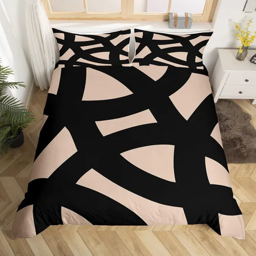 Miniatura 12 de Manfei Juego de ropa de cama de silueta de ciervo, tamaño individual, funda de edredón con patrón de flechas y cuernos con 1 funda de almohada
