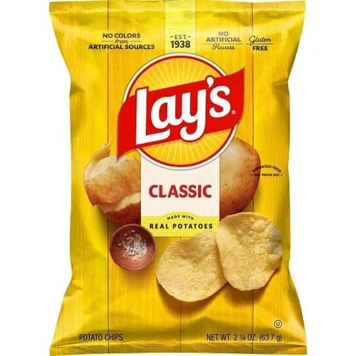 Lays Classic Potato Chips, 2.25 onzas - 24 por caja.