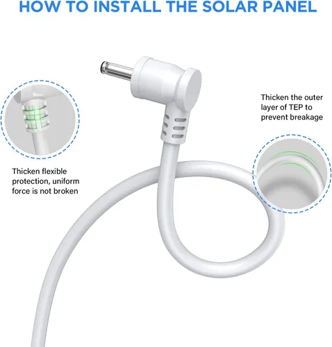 Miniatura 6 de OLAIKE Panel solar para anillo Stick Up Cam batería/enchufe, cargador solar impermeable de carga continua con cable de alimentación impermeable