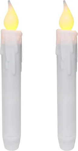 Miniatura 9 de CVHOMEDECO. Velas cónicas parpadeantes LED, velas sin llama con goteo, operadas por batería con temporizador, blancas, 4-3/4 pulgadas, juego de 2
