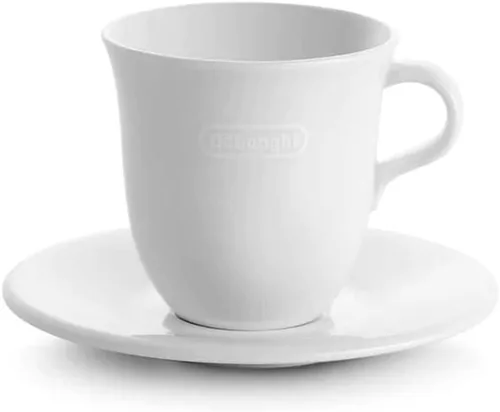 Miniatura 3 de De'Longhi DLSC309 - Taza y platillo de porcelana para capuchino, juego de 2