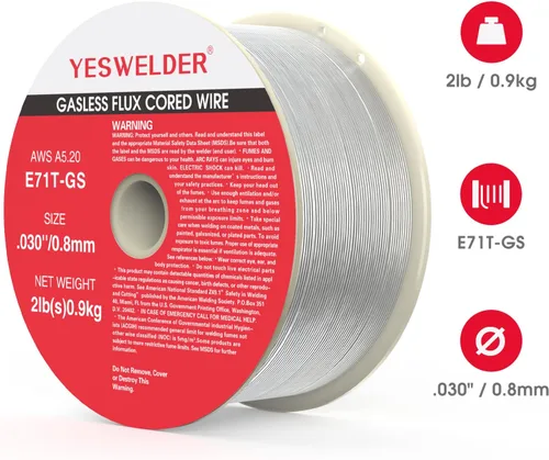Miniatura 8 de YESWELDER Alambre MIG sin gas con núcleo de fundente, acero al carbono suave E71T-GS de 0.030 pulgadas de diámetro, 2 libras, alambre de soldadura