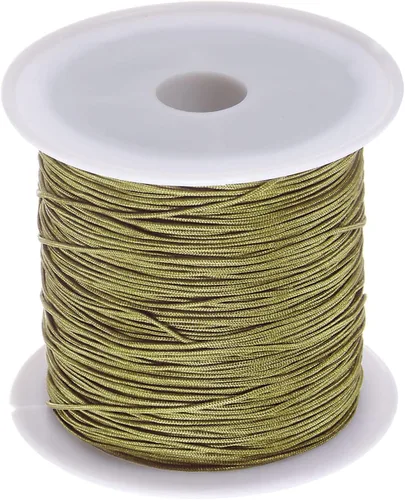 Miniatura 6 de HARFINGTON 1 rollo de hilo de nailon para nudar de 0.024 in, 50 yardas de nailon trenzado para manualidades, cuerda de satén para pulsera, collar