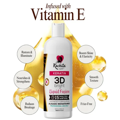 Miniatura 4 de Kachita Spell Tratamiento de queratina japonesa 3D alisador de cabello de alto brillo, fórmula mejorada que añade alto brillo y brillo, dura hasta
