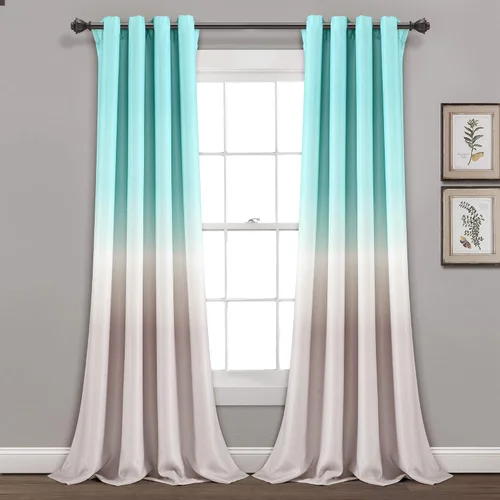 Miniatura 9 de Lush Decor Cortinas Ombre Fiesta con Filtro de Luz Juego de Paneles para Ventana para Sala, Comedor, Dormitorio (Par), 52" An x 84" L, Amarillo