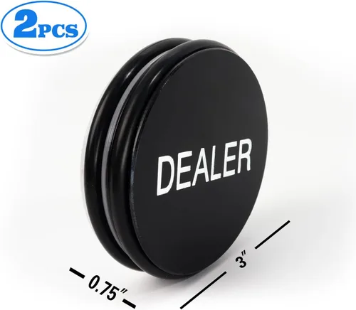 Miniatura 2 de GSE Games & Sports Expert Botón de crupier acrílico de 3 pulgadas, botón de póquer de grado casino para juegos de cartas de juego, Texas Hold'em