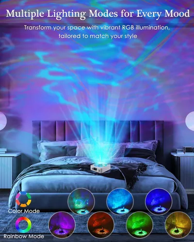 Miniatura 4 de Waves Altavoz Bluetooth de Vinilo, Estilo Reproductor de Discos de Vinilo con Ruido Blanco de Sonido Oceánico, Altavoces Bluetooth Retro con Luz