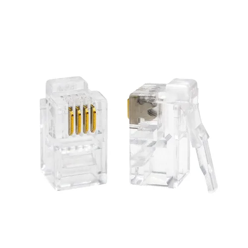 Miniatura 3 de 100Pack Transparente Color RJ9 Cable Plug 4P4C Conector