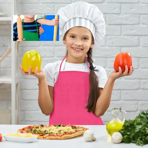 Miniatura 7 de PLULON 8 piezas de delantales para niños, delantales para niños para pintar, delantales de arte para niños, smocks a granel para actividades