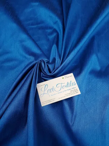 Miniatura 8 de Tela Shantung Dupioni imitación seda cruda – 58/60 pulgadas – Vendido por The Yard – 100% poliéster Dupioni seda sintética (azul marino)