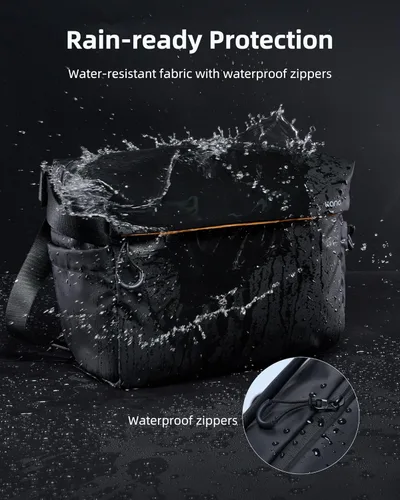 Miniatura 6 de llano Bolsa bandolera para cámara de 6L para fotógrafos, bolsa de hombro DSLR, pequeña, compacta funda cruzada para cámara con correa ajustable