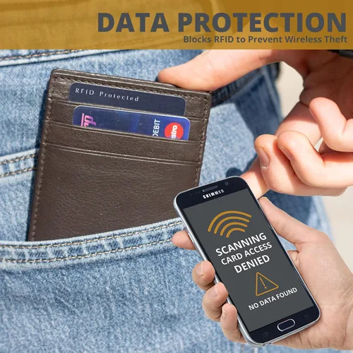 Miniatura 5 de GARZINI Cartera mágica para hombres, cartera minimalista con tarjetero RFID, cartera de cuero para 10 tarjetas