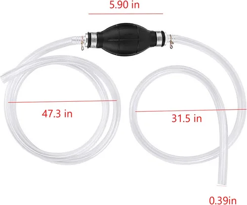 Miniatura 8 de Bomba de manguera de sifón de gasolina, bomba de sifón manual para transferencia de gasolina, bomba de sifón manual para agua, gas, bomba de sifón