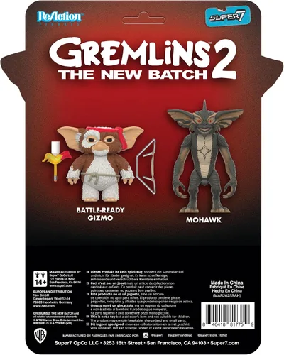 Miniatura 5 de Super7 ReAction Figura Gremlins 2 Mohawk (Tarjeta de personaje lista para la batalla) - Figura de acción Gremlins de 9,5 cm - Coleccionables