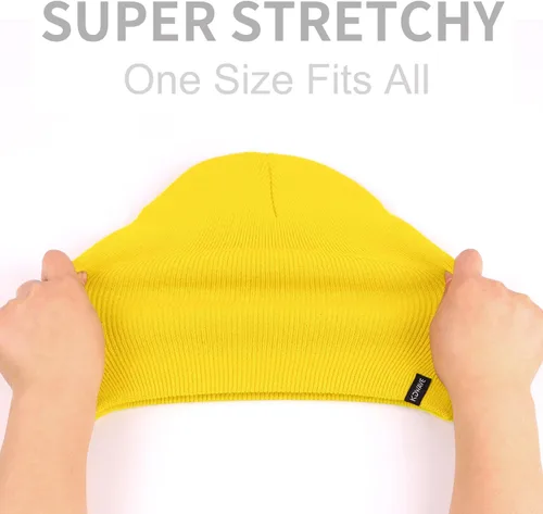 Miniatura 21 de Gorros de lana para mujeres y hombres, unisex, de punto suave, con puños, diseño de calavera, elástico, color sólido, sombreros de invierno