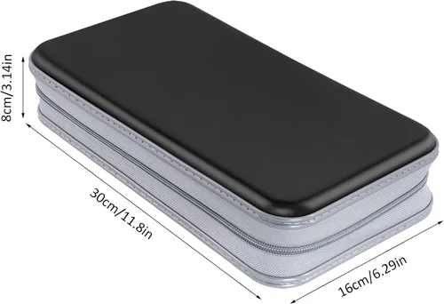 Miniatura 5 de Siveit - Funda para CD, capacidad para 80, negra, de plástico, estante de almacenamiento portátil Negro