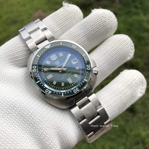 Miniatura 6 de Steeldive SD1970 Reloj de buceo, 6105 Turtle Captain Willard, NH35, Zafiro, Verde, Buceador, BNIB, Buceador, reloj de buceo