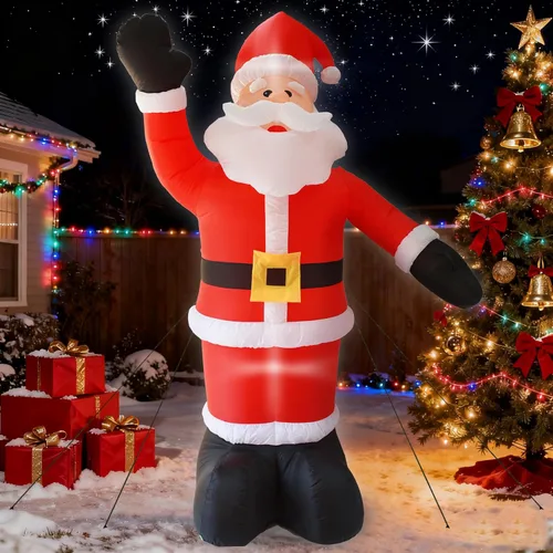 Miniatura 6 de Papá Noel gigante inflable de Navidad de 9 pies de alto con luces LED integradas, decoraciones inflables de Navidad al aire libre, decoración grande