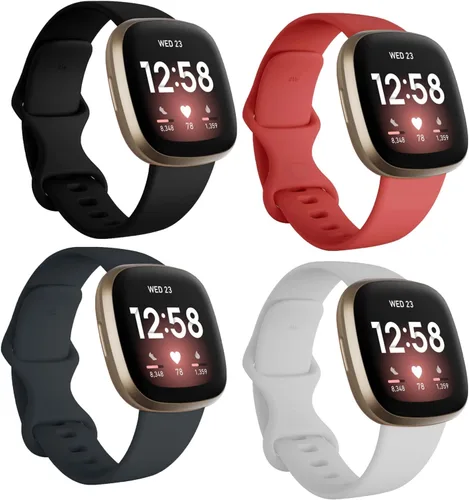 Miniatura 17 de Seleek Bandas de Repuesto Compatibles con Fitbit Versa 3 / Versa 4 / Sense/Sense 2, Pulseras Accesorios Clásicos de Silicona Ajustables Correas