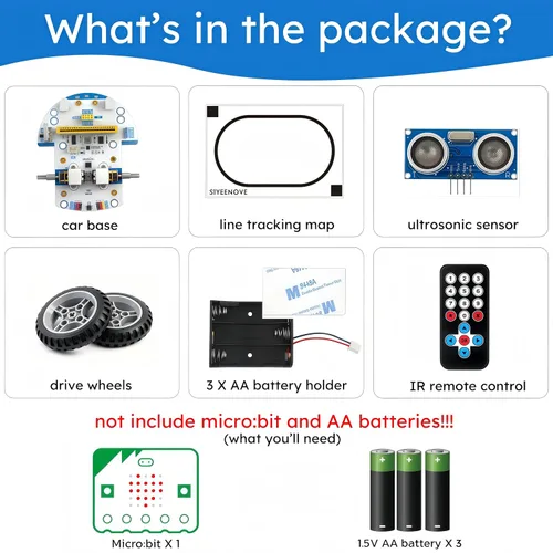 Miniatura 3 de Coche inteligente Micro:bit con tutorial detallado de programación gráfica y microPython de MakeCode, seguimiento de línea IR y módulos de luz RGB