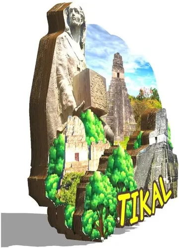 Miniatura 2 de Tikal Guatemala - Imán de madera para nevera, monumentos en 3D, para viajes, coleccionables, recuerdos, decoración hecha a mano, 2