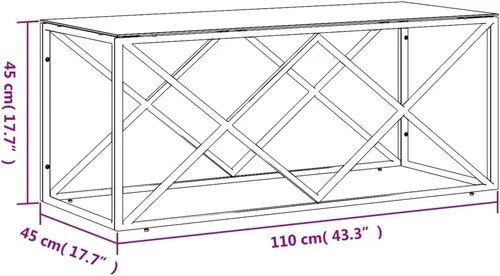 Miniatura 2 de Coffee Table mesa de Centro para salaCoffee Table 43.3"x17.7"x17.7" Stainless Steel and GlassSuitable for bedrooms, Living Rooms, and Dining Rooms