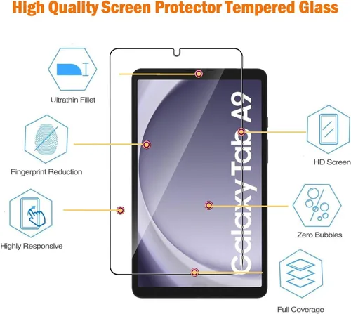 Miniatura 3 de Paquete de 2 protectores de pantalla para Galaxy Tab A11/A9 de 8.7 pulgadas 2025/2023, protector de película de vidrio templado para tableta Samsung
