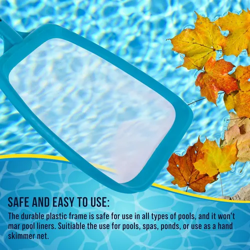 Miniatura 5 de U.S. Pool Supply Red de desnatador de hojas para piscina de 6 pies con 4 secciones de poste de aluminio de lujo - Red de malla ultra fina, limpia