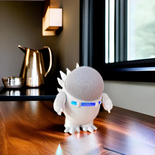 Miniatura 6 de Splin Soporte de mesa compatible con Amazon Alexa Smart Speaker Echo Dot (4ª y 5ª generación) y Apple HomePod Mini, estilo Echosaurus (blanco)