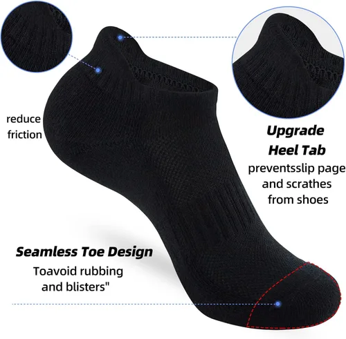 Miniatura 4 de ATBITER Ankle Socks Women's Running Athletic No Show Tab Socks Cushioned Low Cut 6-Pairs