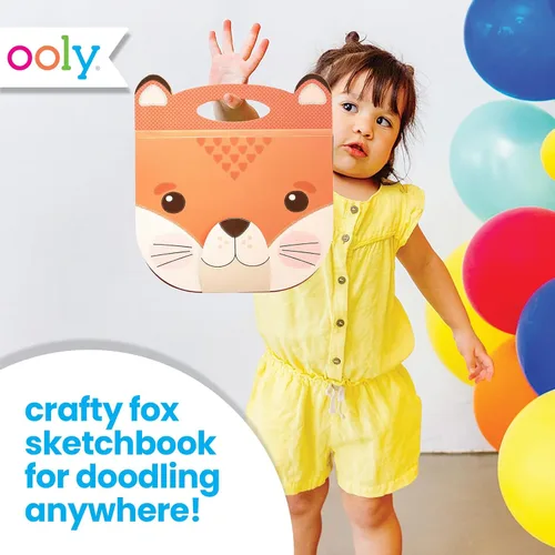 Miniatura 2 de OOLY Cuaderno de bocetos portátil para niños, 60 páginas, 9 x 7 pulgadas, cuaderno de bocetos portátil, bloc de dibujo para viajes - Zorro Fox