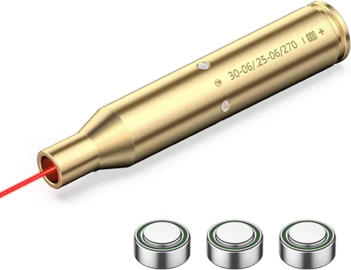 Miniatura 13 de EZshoot Bore Sight Láser 9mm/ 223 5.56mm/ 30-06/25-06/270 /300BLK 7.62x35mm/ 6.5CM/ 12 Calibre de Calibre Rojo Láser Boresighter con Baterías Extras