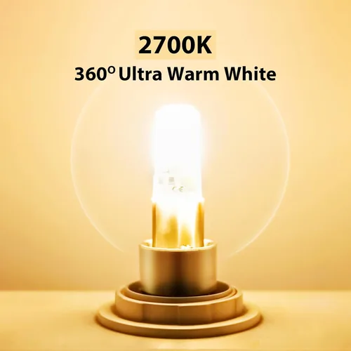 Miniatura 5 de Bombilla LED G9 regulable, 4 W (equivalente a halógeno de 35 W), bombilla G9, blanco ultra cálido de 2700 K, bombilla CRI80, base G9