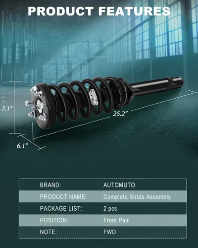 Miniatura 3 de AUTOMUTO Conjunto de Resorte de Puntal Delantero Par Amortiguador Compatible 2008-2012 para Honda Accord FWD