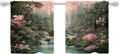 Miniatura 14 de Shrahala Abstract Pattern Geometric Blackout Window Curtains, Concentric Squares Thermal Insulated Curtains Grommet Long Drapes for Bedroom,Living