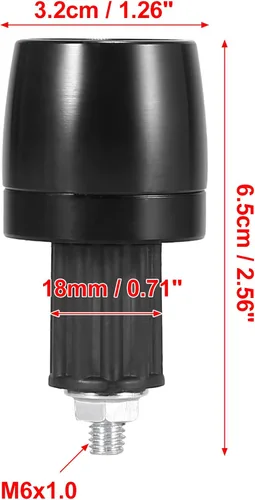 Miniatura 3 de Motoforti 2 unids Universal 0.709 in Manillar End Tapas Plug Bar End CNC Aleación de aluminio para motocicleta Negro