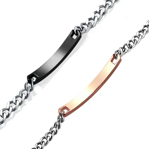 Miniatura 4 de NEHZUS Pulseras personalizadas con nombre de identificación personalizado para él y ella, pulsera a juego para pareja para amante, Metal, Circonita