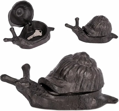 Miniatura 18 de Escondite de llaves de tortuga de hierro fundido para exteriores - Escondite de llaves de repuesto impermeable para esconder una llave