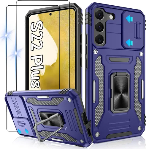 Miniatura 183 de Gritup para Samsung Galaxy S22 Funda con protectores de pantalla HD de 2 paquetes y cubierta deslizante para la cámara, protección contra caídas